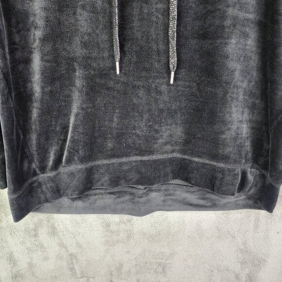 Womens Black Velour Zac & Rachel Pullover Sweatshirt Long Sleeve Size L - Picture 3 of 11